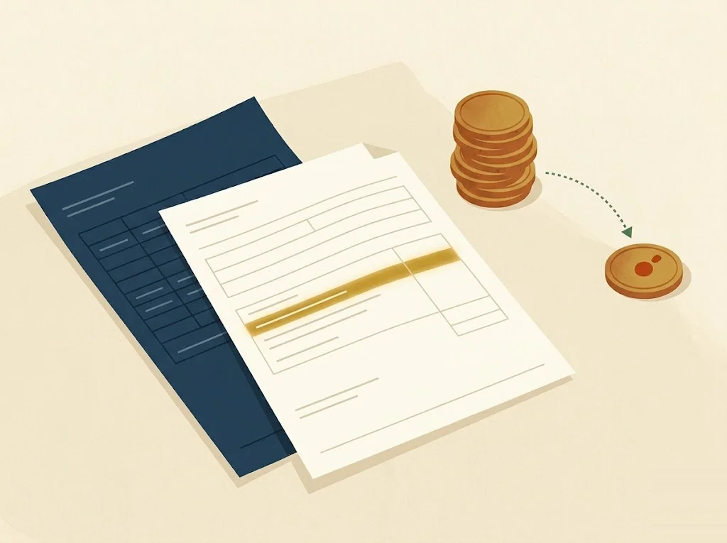 A retirement account statement and IRS Form 8880 on a desk, with line 4 highlighted to show a distribution subtraction